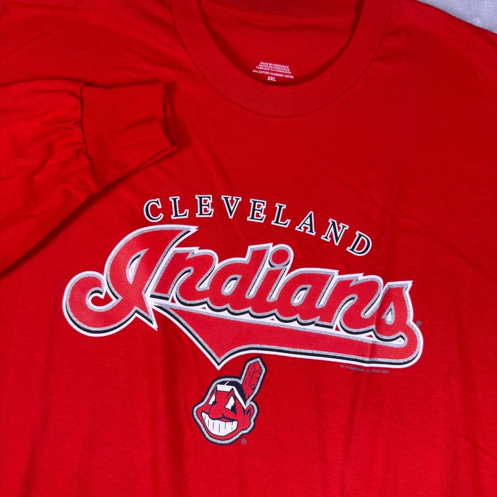 Cleveland Indians Chief Wahoo Long Sleeve T-Shirt Red Mens 2XL VF Imagewear VTG